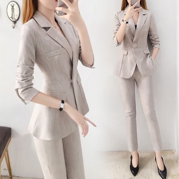 women's suit spring and autumn fashion was thin professional suit temperament trousers two-piece wild, White;black
women's suit spring and autumn fashion was thin professional suit temperament trousers two-piece wild, White;black