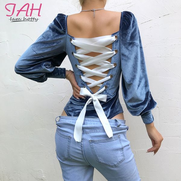 площадь iamhotty high street lace-up backless тела sexy шеи puff с длинным рукавом bodysuit синий бархат элегантная осень короткие комбинезо
площадь iamhotty high street lace-up backless тела sexy шеи puff с длинным рукавом bodysuit синий бархат элегантная осень короткие комбинезо