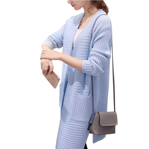 fashion new women spring/ autumn sweater tide long cardigan korean slim pocket loose knit sweater outwear coat plus size 5l62, White
fashion new women spring/ autumn sweater tide long cardigan korean slim pocket loose knit sweater outwear coat plus size 5l62, White