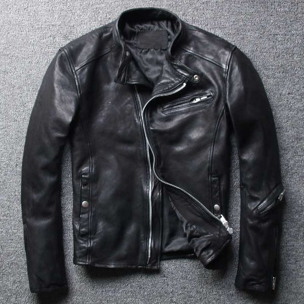 men's leather & faux tight style italy 2021 sheepskin with pockets slim fit bikter jacket men real coat for male, Black
men's leather & faux tight style italy 2021 sheepskin with pockets slim fit bikter jacket men real coat for male, Black
