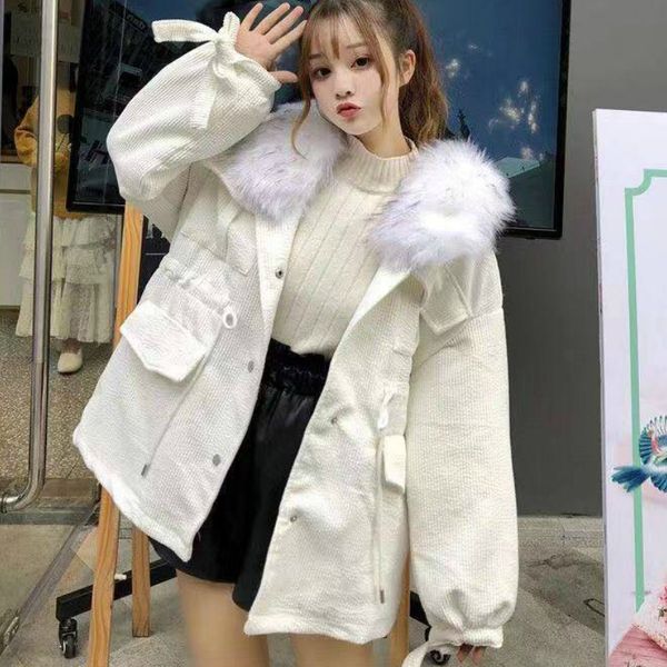 heydress 2020 winter faux fur woman warm corduroy coat women thickened lamb parkas fashion female jacket, Black
heydress 2020 winter faux fur woman warm corduroy coat women thickened lamb parkas fashion female jacket, Black