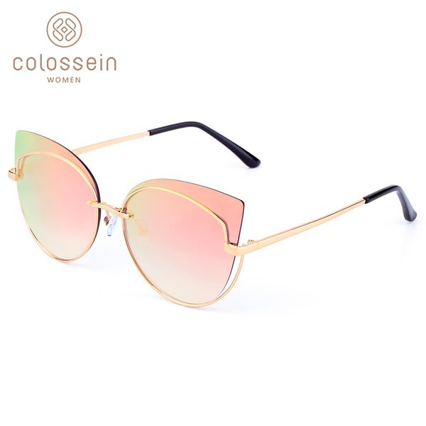 colossein fashion sunglasses women cat eye gold metal frame pink blue lens sun glasses eyewear uv400 feminino, White;black
colossein fashion sunglasses women cat eye gold metal frame pink blue lens sun glasses eyewear uv400 feminino, White;black