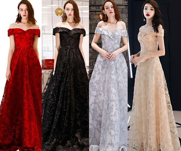 evening dress female 2020 new banquet noble and elegant long paragraph word shoulder dignified atmosphere birthday art test long skirt, White;black
evening dress female 2020 new banquet noble and elegant long paragraph word shoulder dignified atmosphere birthday art test long skirt, White;black