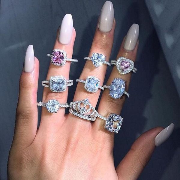 9 style classical fine jewelry real 925 sterling silver 5a cubic zircon cz diamond gemstones women wedding engagement band crown ring gift, Slivery;golden
9 style classical fine jewelry real 925 sterling silver 5a cubic zircon cz diamond gemstones women wedding engagement band crown ring gift, Slivery;golden