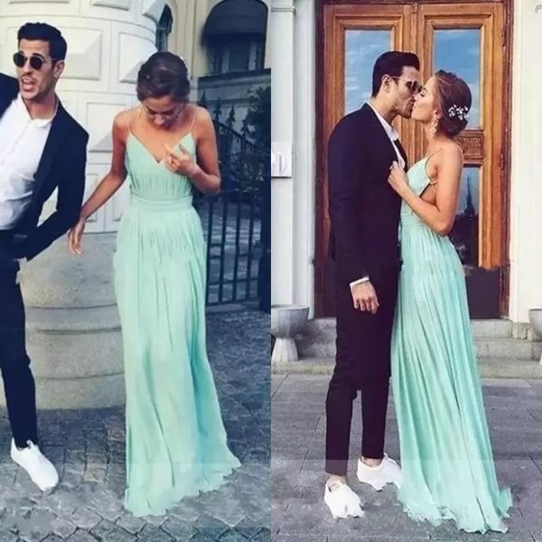 backless chiffon mint green prom dresses plain bohemia floor length party dresses evening wear a line pleats bridal gowns, Black
backless chiffon mint green prom dresses plain bohemia floor length party dresses evening wear a line pleats bridal gowns, Black