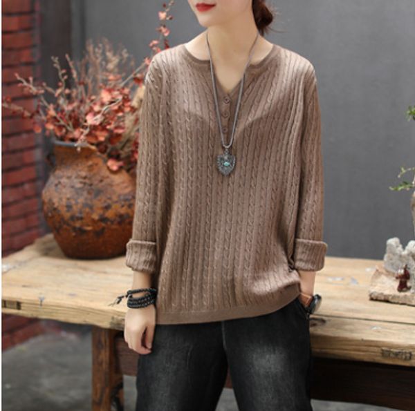 women's sweaters women sweater autumn retro loose knitting pullovers 2021 female v-neck casual all-match vintage, White;black
women's sweaters women sweater autumn retro loose knitting pullovers 2021 female v-neck casual all-match vintage, White;black