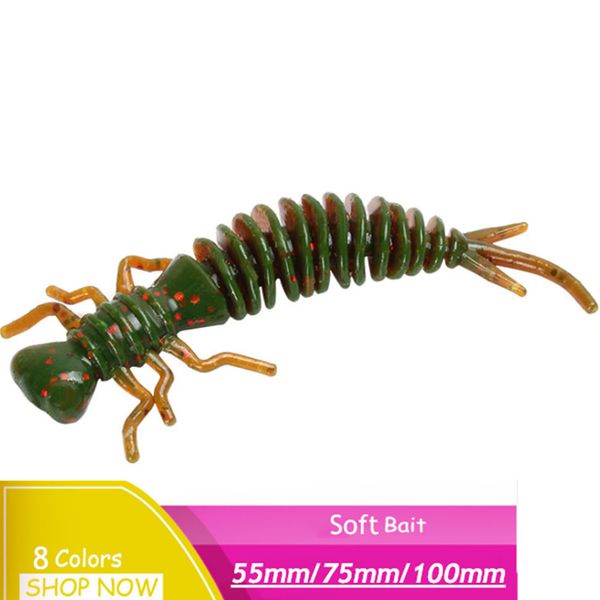 5pcs/lot larva soft lures 55mm 75mm 100mm artificial soft bait fishing worm silicone bass pike swimbait jigging plastic bait
5pcs/lot larva soft lures 55mm 75mm 100mm artificial soft bait fishing worm silicone bass pike swimbait jigging plastic bait