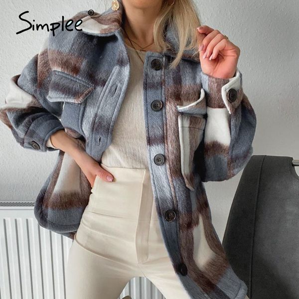 simplee fashion blue plaid women coats long sleeve jacket ladies long woolen jacket casual plaid female shirt coat 2020, Black;brown
simplee fashion blue plaid women coats long sleeve jacket ladies long woolen jacket casual plaid female shirt coat 2020, Black;brown