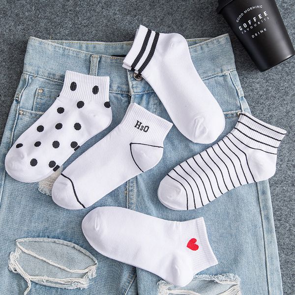 socks & hosiery 5 pair pack women striped heart cotton cute dots casual breathable white fashion lady student short kawaii, Black;white
socks & hosiery 5 pair pack women striped heart cotton cute dots casual breathable white fashion lady student short kawaii, Black;white