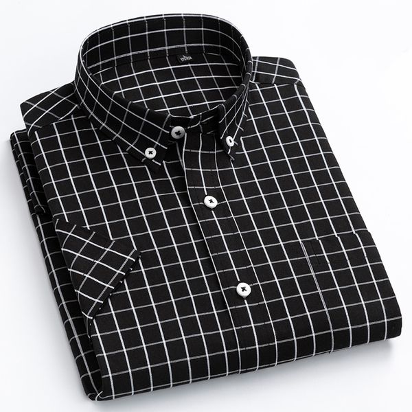 men's casual shirts macrosea plaid shirt 100% cotton summer big & small short sleeve mens social, White;black
men's casual shirts macrosea plaid shirt 100% cotton summer big & small short sleeve mens social, White;black