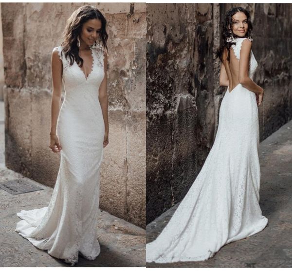 2021 full lace boho beach wedding dresses sheath v neck cap sleeves garden bridal gowns sweep train open back vestidos de novia al3205, White
2021 full lace boho beach wedding dresses sheath v neck cap sleeves garden bridal gowns sweep train open back vestidos de novia al3205, White