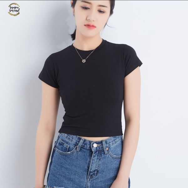 summer crop women t-shirt casual o-neck tee shirt woman solid cotton t shirt short sleeve tees slim t-shirt, White
summer crop women t-shirt casual o-neck tee shirt woman solid cotton t shirt short sleeve tees slim t-shirt, White
