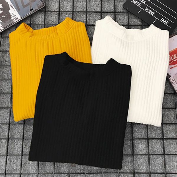 new autumn winter women sweater crewneck jumper solid color pullover loose harajuku slim pull sweaters, White;black
new autumn winter women sweater crewneck jumper solid color pullover loose harajuku slim pull sweaters, White;black