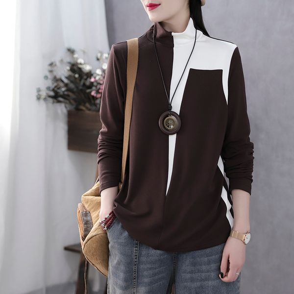 turtleneck t shirts panelled long sleeve t shirt casual tees street wear shirts, White
turtleneck t shirts panelled long sleeve t shirt casual tees street wear shirts, White