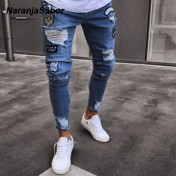 naranjasabor 2020 spring mens jeans hole embroidered slim denim pants classic cowboys fashion trousers male brand clothing n653, Blue
naranjasabor 2020 spring mens jeans hole embroidered slim denim pants classic cowboys fashion trousers male brand clothing n653, Blue