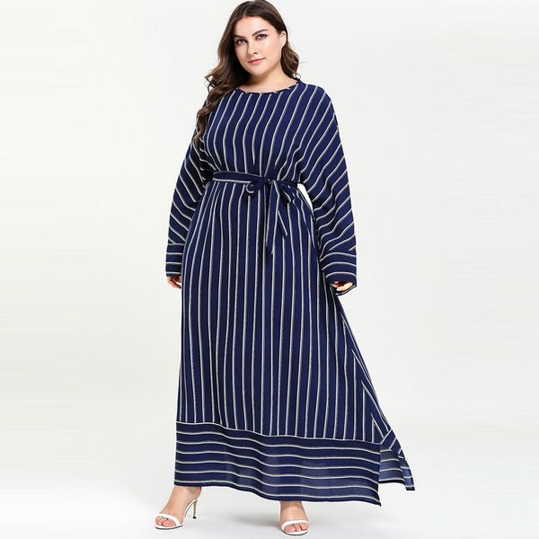2019 dark blue striped maxi long dresses vestidos o neck long sleeve self-belt side slit robe musulmane longue plus size - 4xl, Red
2019 dark blue striped maxi long dresses vestidos o neck long sleeve self-belt side slit robe musulmane longue plus size - 4xl, Red