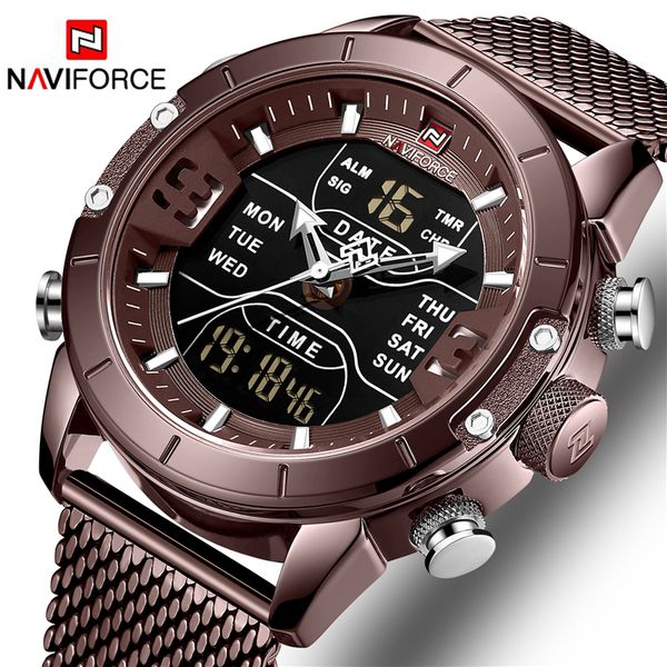naviforce watches men waterproof sport watch men stainless steel casual digital led quartz clock male quartz-watch 2019, Slivery;brown
naviforce watches men waterproof sport watch men stainless steel casual digital led quartz clock male quartz-watch 2019, Slivery;brown