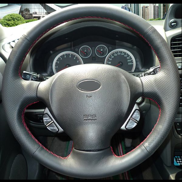 black natural leather car steering wheel cover for old hyundai santa fe
black natural leather car steering wheel cover for old hyundai santa fe