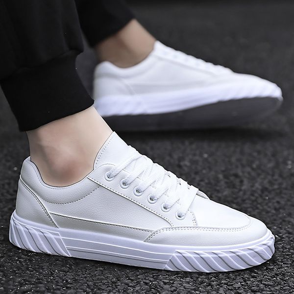 vulcan leather casual for men round toe white sneakers student shoes 2020 t200413, Black
vulcan leather casual for men round toe white sneakers student shoes 2020 t200413, Black