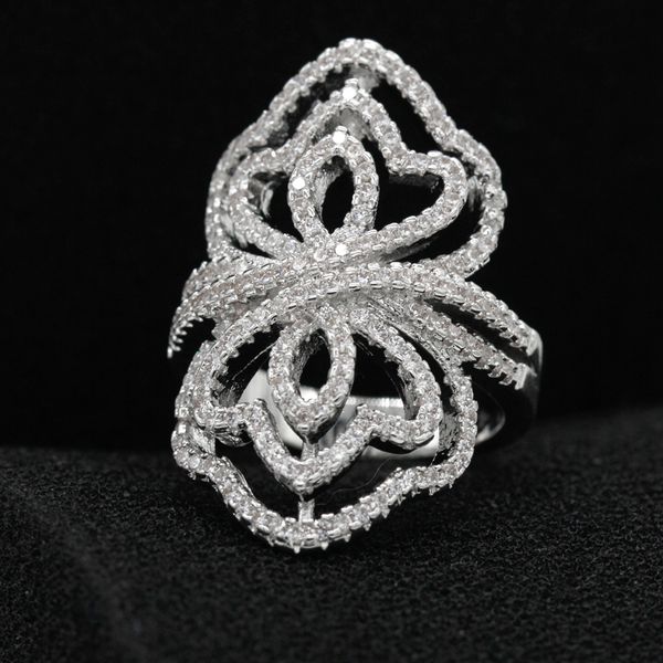 luxury women ring copper with rhodium plated &clear cubic zirconia big flowers wedding engagement finger rings accessories gifts, Slivery;golden
luxury women ring copper with rhodium plated &clear cubic zirconia big flowers wedding engagement finger rings accessories gifts, Slivery;golden