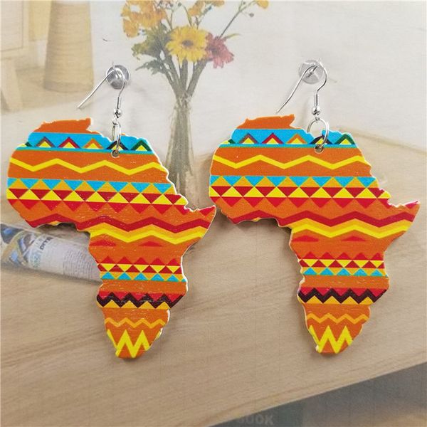 vintage map shape wood printing women's pendant drop earrings statement ethnic fashion jewelry wholesale for women girls, Silver
vintage map shape wood printing women's pendant drop earrings statement ethnic fashion jewelry wholesale for women girls, Silver