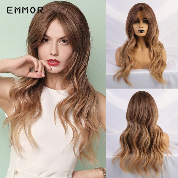 emmor synthetic long ombre brown to blonde wigs natural wave hairstyle cosplay party or daily wear for white/black women
emmor synthetic long ombre brown to blonde wigs natural wave hairstyle cosplay party or daily wear for white/black women