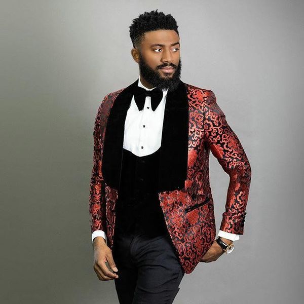 fashion burgundy jacquard groom tuxedos velvet shawl lapel bridegroom blazer men formal suits prom party suits (jacket+pants+tie+vest) 792, Black;gray
fashion burgundy jacquard groom tuxedos velvet shawl lapel bridegroom blazer men formal suits prom party suits (jacket+pants+tie+vest) 792, Black;gray