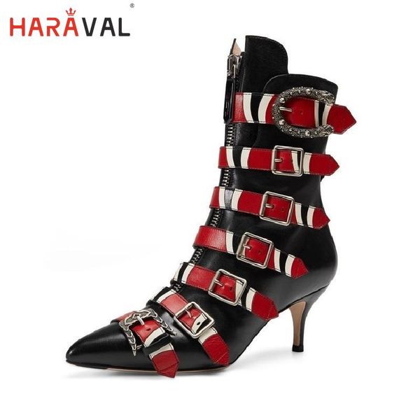 fine high heel leather color matching large size boots retro locomotive pointed flower snake ankle boots for women, Black
fine high heel leather color matching large size boots retro locomotive pointed flower snake ankle boots for women, Black
