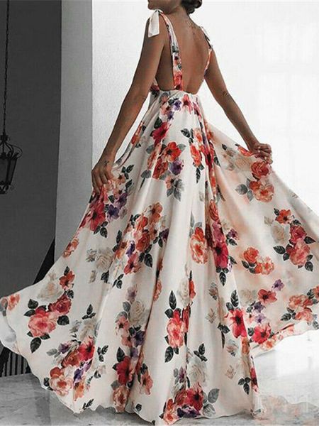 summer boho floral printed maxi dress women backless sleeveless v-neck vintage party cocktail beach pink dresses vestidos, White;black
summer boho floral printed maxi dress women backless sleeveless v-neck vintage party cocktail beach pink dresses vestidos, White;black