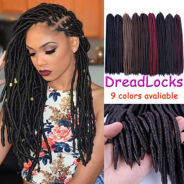 18-20inch faux locs crochet braids synthetic braiding hair extensions 24 strands/pack dreadlocks hair bundles african havana mambo twist, Black
18-20inch faux locs crochet braids synthetic braiding hair extensions 24 strands/pack dreadlocks hair bundles african havana mambo twist, Black