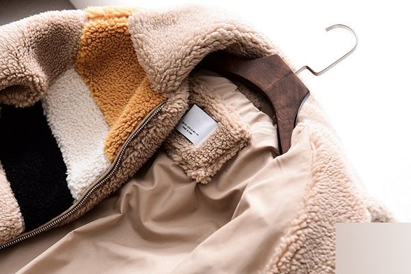 120ca 2018 autumn new european and american style mixed colors fold-down collar youth filled with plush zip-up jacket women's, Black;brown
120ca 2018 autumn new european and american style mixed colors fold-down collar youth filled with plush zip-up jacket women's, Black;brown