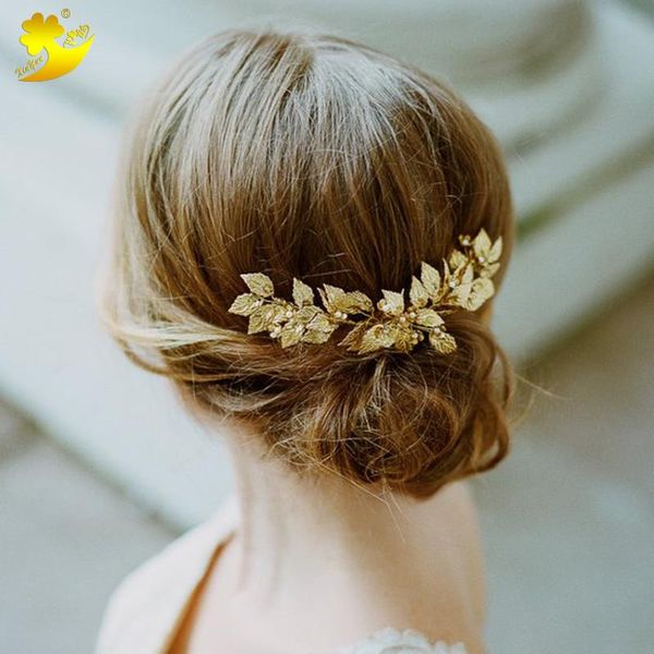 xinyun high-end handmade golden alloy leaves hair comb simple beads bridal wedding hair accessories ladies dress party comb, Golden;white
xinyun high-end handmade golden alloy leaves hair comb simple beads bridal wedding hair accessories ladies dress party comb, Golden;white