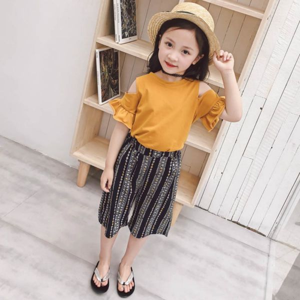 fashion baby girls clothes new summer suit off-the-shoulder trumpet sleeves shirt t-shirt+wide-leg pants 2 sets, White
fashion baby girls clothes new summer suit off-the-shoulder trumpet sleeves shirt t-shirt+wide-leg pants 2 sets, White