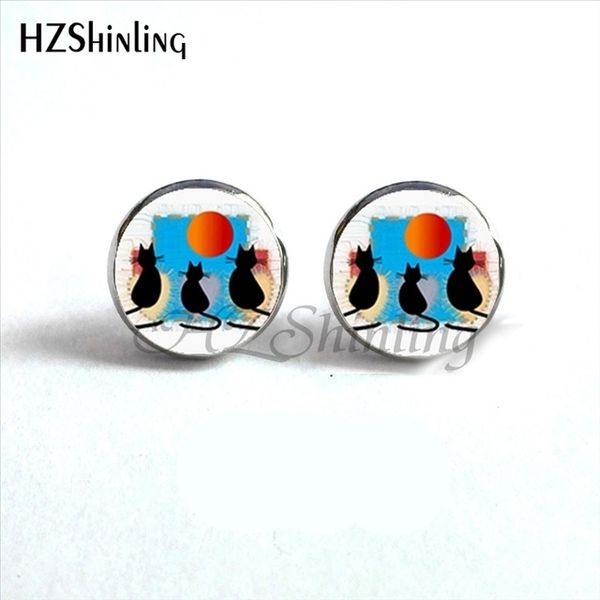 2019 black ear studs pet earrings silhouette earrings jewelry art p glass dome earring hz4 nes-00114, Golden;silver
2019 black ear studs pet earrings silhouette earrings jewelry art p glass dome earring hz4 nes-00114, Golden;silver