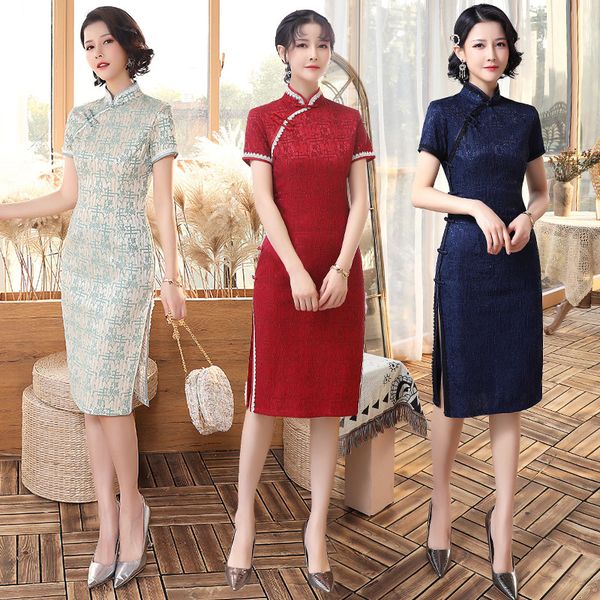 oversize 3xl high split elegant lace female qipao chinese style evening party cheongsam vintage short sleeve dress, Red
oversize 3xl high split elegant lace female qipao chinese style evening party cheongsam vintage short sleeve dress, Red