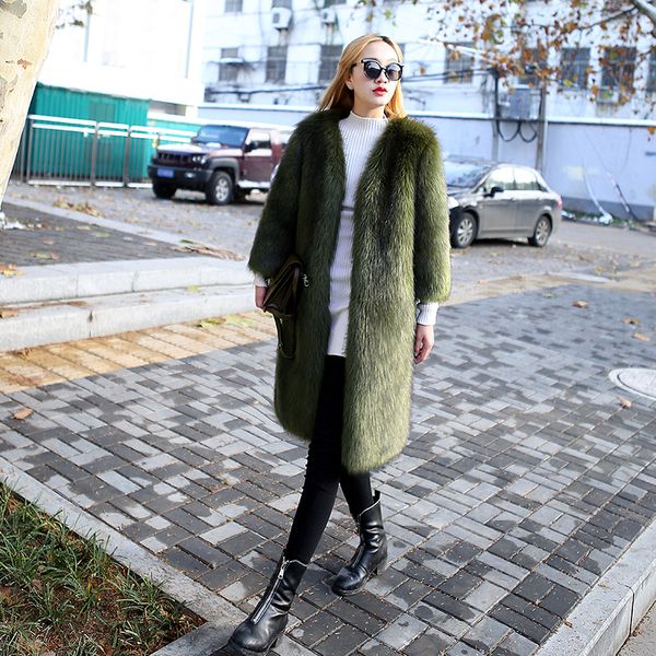 2018 fluffy long faux fur coat womens winter fake fur cardigan streetwear green coat female fashion colored coats outerwear, Black
2018 fluffy long faux fur coat womens winter fake fur cardigan streetwear green coat female fashion colored coats outerwear, Black