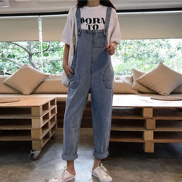 shoulder strap jeans women's 2019 new style korean-style loose-fit lovely age crimping light blue cowboy suspender pants
shoulder strap jeans women's 2019 new style korean-style loose-fit lovely age crimping light blue cowboy suspender pants