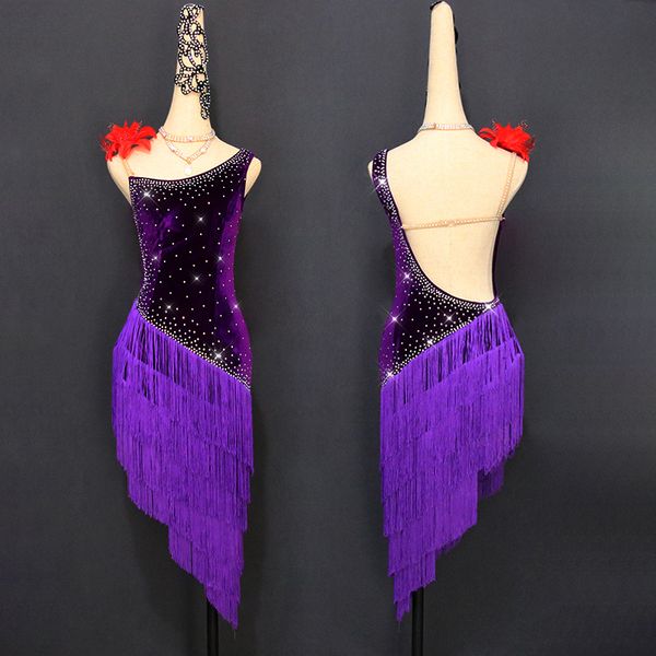 new latin dance dress women purple lace club party dancer singer entertainer fringe dress female customization tassel skirt, Black;red
new latin dance dress women purple lace club party dancer singer entertainer fringe dress female customization tassel skirt, Black;red
