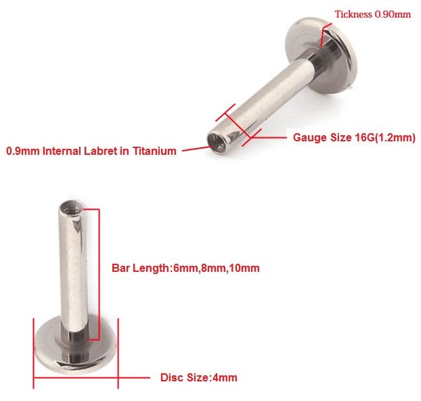 high polishing g23 titanium internally threaded 6mm 7mm 8mm 9mm 10mm 12mm l labret lip piercing replacement body jewelry, Slivery;golden
high polishing g23 titanium internally threaded 6mm 7mm 8mm 9mm 10mm 12mm l labret lip piercing replacement body jewelry, Slivery;golden