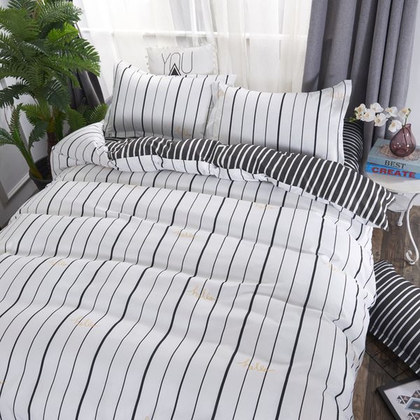 summer white striped bed linens duvet cover flat sheet pillowcase single/double bed-christmas gift
summer white striped bed linens duvet cover flat sheet pillowcase single/double bed-christmas gift