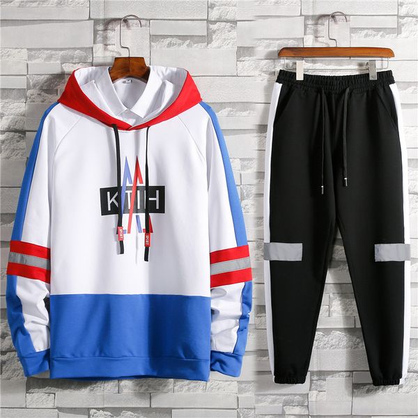 2020 мужской куртка светоотражающей повседневной одежды весна и осень корейской молодежи спортивный костюм мужского с капюшоном костюм, White;black 
2020 мужской куртка светоотражающей повседневной одежды весна и осень корейской молодежи спортивный костюм мужского с капюшоном костюм, White;black