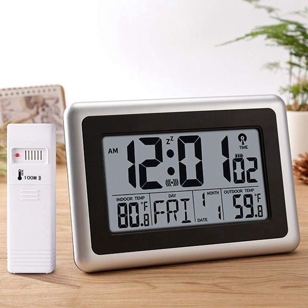 quality digital atomic wall clock, desk alarm clock, battery operated with wireless sensor 300 ft / 100 meter range, large lcd
quality digital atomic wall clock, desk alarm clock, battery operated with wireless sensor 300 ft / 100 meter range, large lcd
