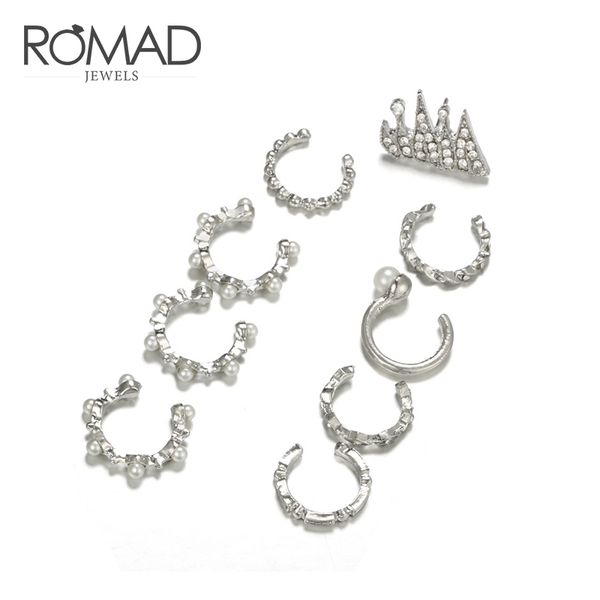 romad irregular geometric shape ear clip simulated pearl earrings set crystal clip-on earrings bohemia for women r4, Silver
romad irregular geometric shape ear clip simulated pearl earrings set crystal clip-on earrings bohemia for women r4, Silver