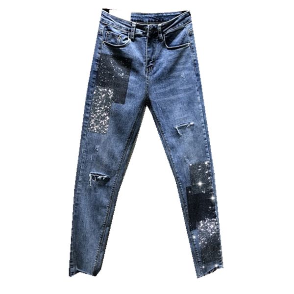 heavy industry rhinestone jeans women's 2020 spring new high-waist slim-fit stretch fur trim cropped pants denim jean jeans, Blue
heavy industry rhinestone jeans women's 2020 spring new high-waist slim-fit stretch fur trim cropped pants denim jean jeans, Blue