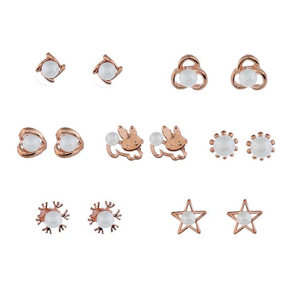 weekly ear nail temperament combination set korean edition drilled rabbit five star earrings creative gift box, Golden
weekly ear nail temperament combination set korean edition drilled rabbit five star earrings creative gift box, Golden