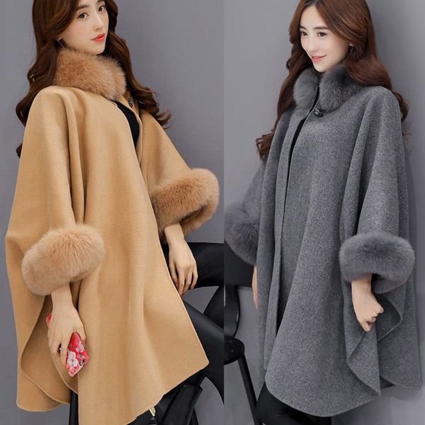 chic women winter jacket woollen outwear fur collar parka cardigan cloak coat, Tan;black
chic women winter jacket woollen outwear fur collar parka cardigan cloak coat, Tan;black