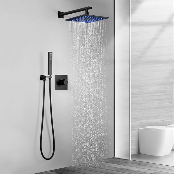 10" led shower set, black wall-mounted embedded shower system, water-saving bathtub and box shower mixer
10" led shower set, black wall-mounted embedded shower system, water-saving bathtub and box shower mixer