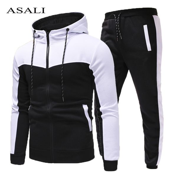 men's tracksuits tracksuit two pieces set mens sportswear jacket hoodie + pants men casual streetwear male 2021 patchwork clothing, Gray
men's tracksuits tracksuit two pieces set mens sportswear jacket hoodie + pants men casual streetwear male 2021 patchwork clothing, Gray