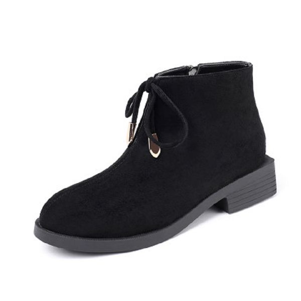 2019 winter new women's short boots wild comfort plus velvet lace bow side zip thick heel women's boots korean version, Black
2019 winter new women's short boots wild comfort plus velvet lace bow side zip thick heel women's boots korean version, Black