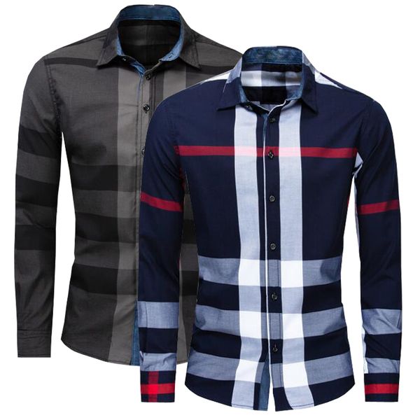 new shirt business casual autumn long sleeve men shirts brand 100% cotton plaid shirt men plus size chemise homme, White;black
new shirt business casual autumn long sleeve men shirts brand 100% cotton plaid shirt men plus size chemise homme, White;black